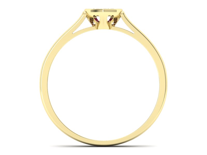 Złoty pierścionek z rubinami żółte złoto - p16245zr — zdjęcie 2