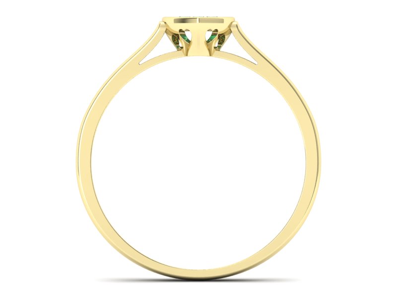 Złoty pierścionek ze szmaragdami żółte złoto - p16245zsm — zdjęcie 2