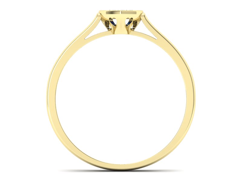 Złoty pierścionek z szafirami żółte złoto - p16245zsz — zdjęcie 2