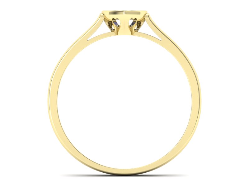 Złoty pierścionek żółte złoto z tanzanitami - p16245zt — zdjęcie 2