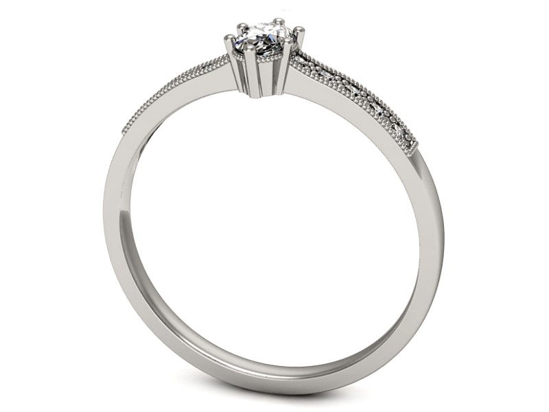 Złoty pierścionek z diamentami białe złoto - p16246b — zdjęcie 3