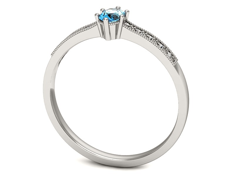 Pierścionek z topazem i brylantami białe złoto - p16246ba — zdjęcie 3