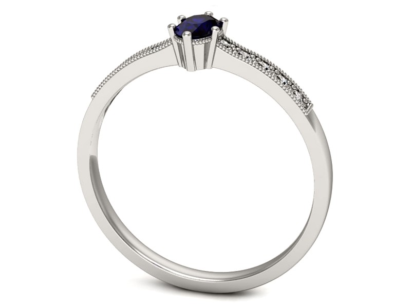 Złoty pierścionek ze spinelem i brylantami - p16246bsp — zdjęcie 3