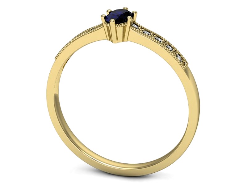 Złoty pierścionek ze spinelem i brylantami - p16246zsp — zdjęcie 3