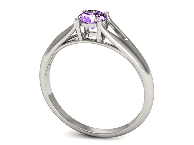 Złoty pierścionek z ametystem białe złoto - p16247bat — zdjęcie 3