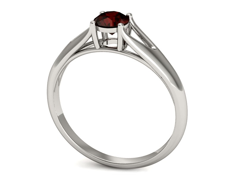 Złoty pierścionek z granatem białe złoto - p16247bgr — zdjęcie 3