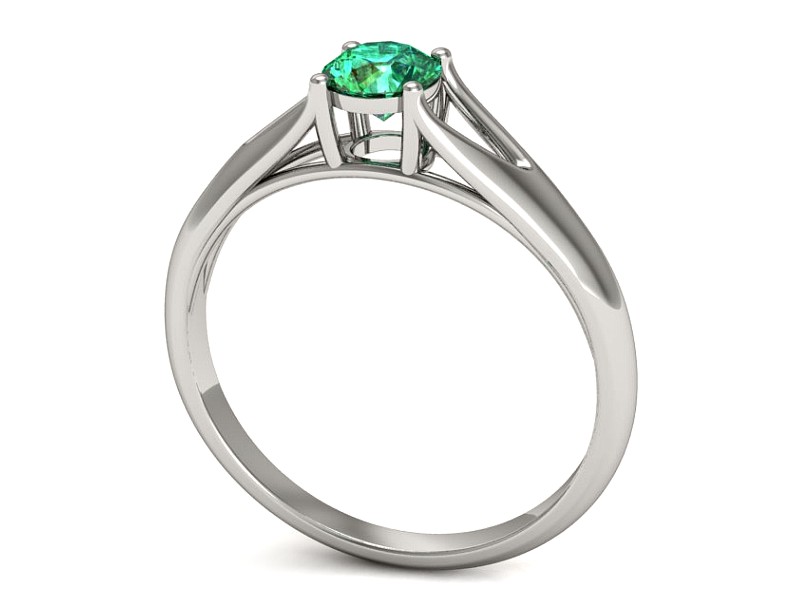 Złoty pierścionek ze szmaragdem białe złoto - p16247bsm — zdjęcie 3