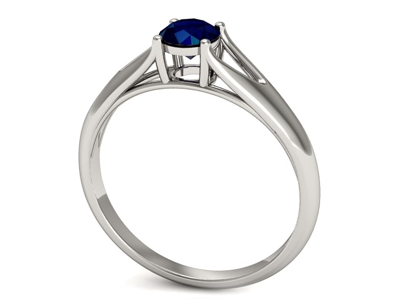 Złoty pierścionek z szafirem białe złoto - p16247bsz — zdjęcie 3