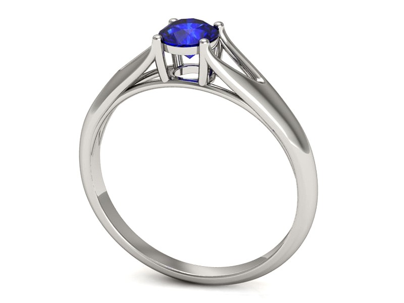 Złoty pierścionek z szafirem białe złoto - p16247bszc — zdjęcie 3