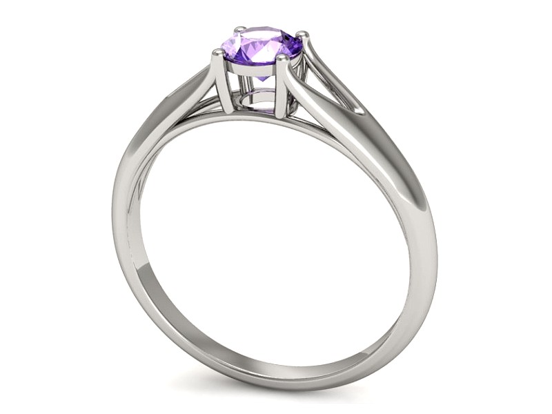 Złoty pierścionek z tanzanitem białe złoto - p16247bt — zdjęcie 3