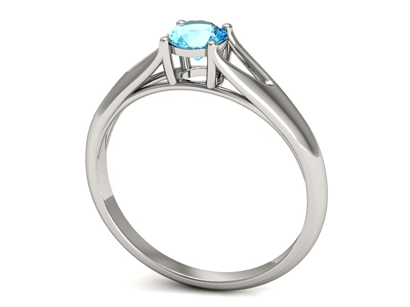 Złoty pierścionek z topazem białe złoto - p16247btp — zdjęcie 3