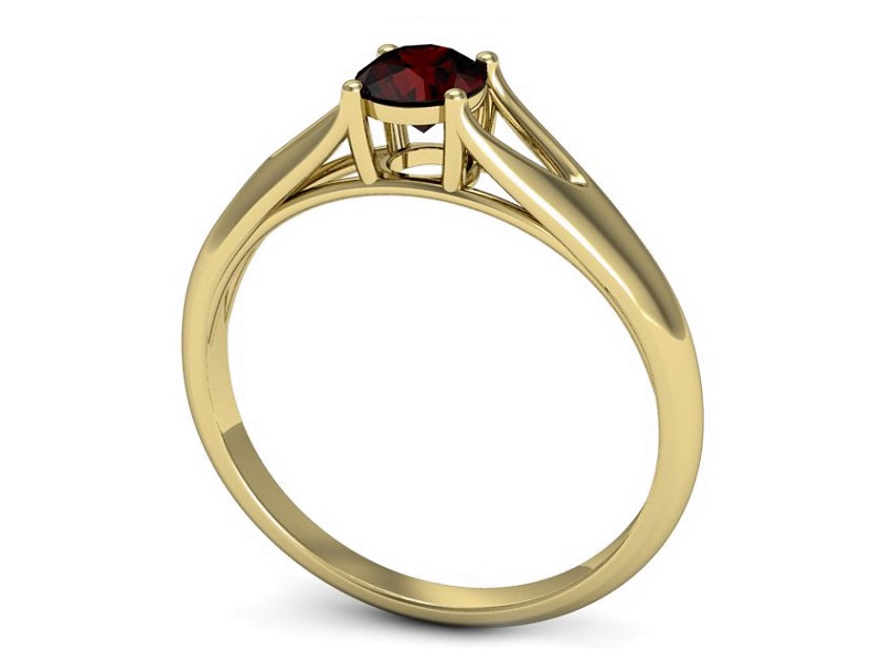 Złoty pierścionek z granatem żółte złoto - p16247zgr — zdjęcie 3