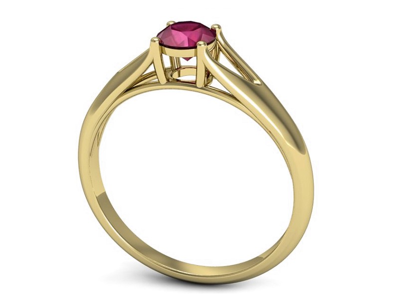 Złoty pierścionek z rubinem żółte złoto - p16247zr — zdjęcie 3