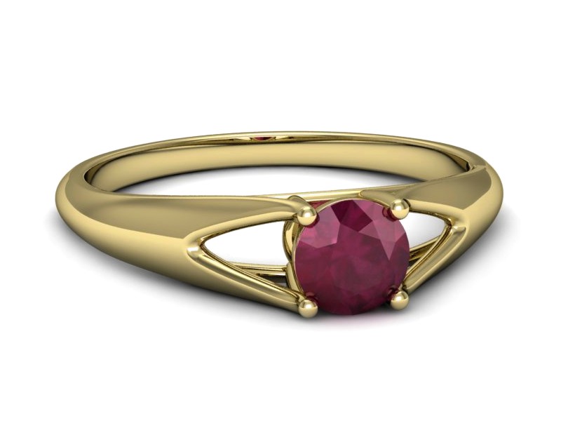 Złoty pierścionek z rubinem żółte złoto - p16247zr — zdjęcie 2