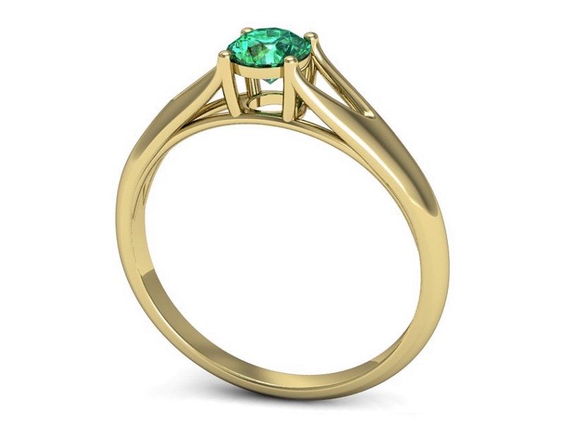 Złoty pierścionek ze szmaragdem żółte złoto - p16247zsm — zdjęcie 3