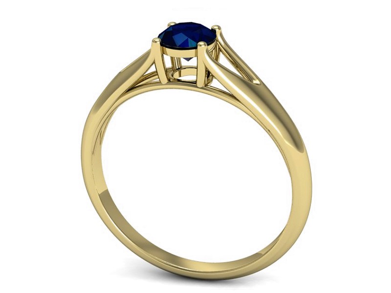 Złoty pierścionek z szafirem żółte złoto - p16247zsz — zdjęcie 3