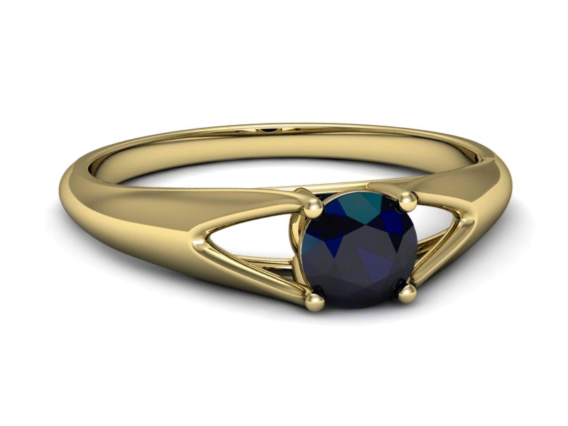 Złoty pierścionek z szafirem żółte złoto - p16247zsz — zdjęcie 2