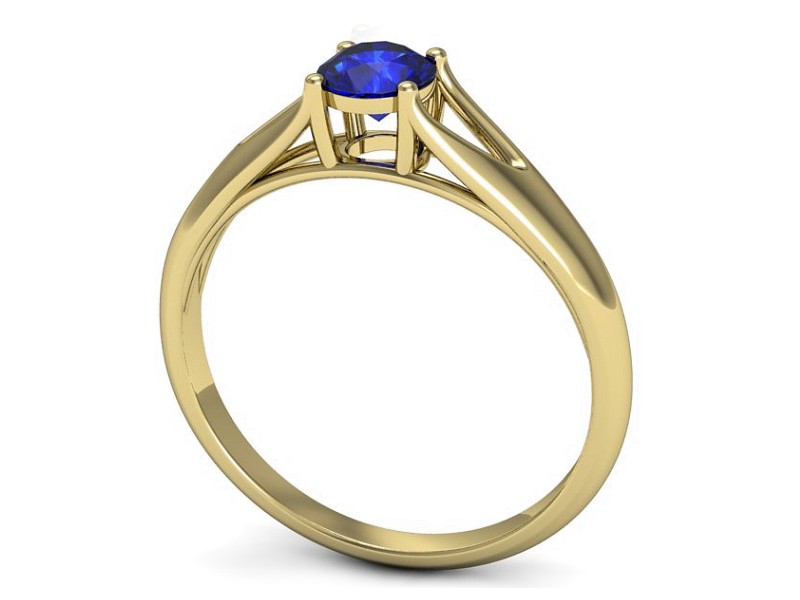 Złoty pierścionek z szafirem żółte złoto szafir - p16247zszc — zdjęcie 3