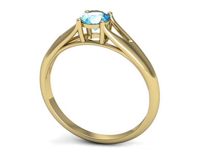 Złoty pierścionek z topazem żółte złoto - p16247ztp — zdjęcie 3