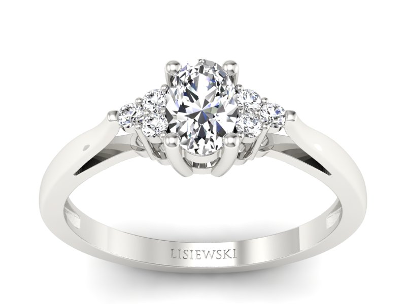 Złoty pierścionek z brylantami białe złoto - p16248b