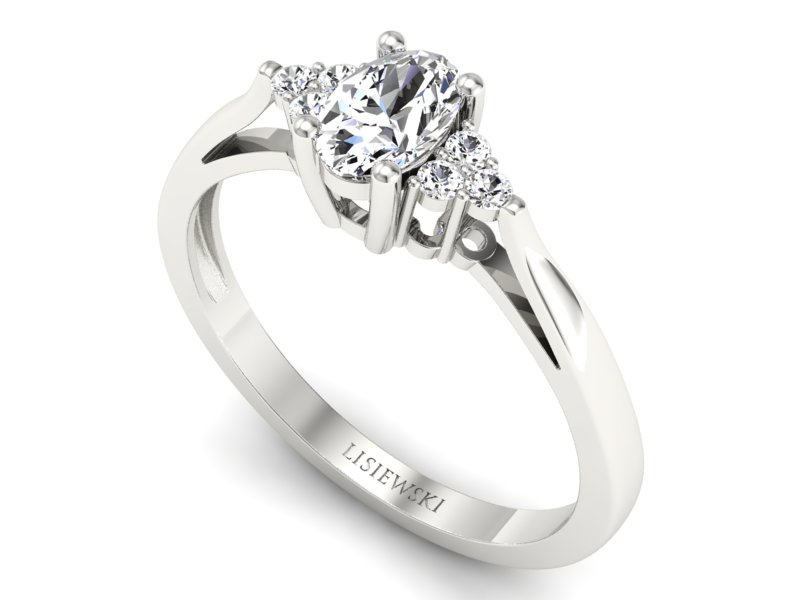 Złoty pierścionek z brylantami białe złoto - p16248b — zdjęcie 3