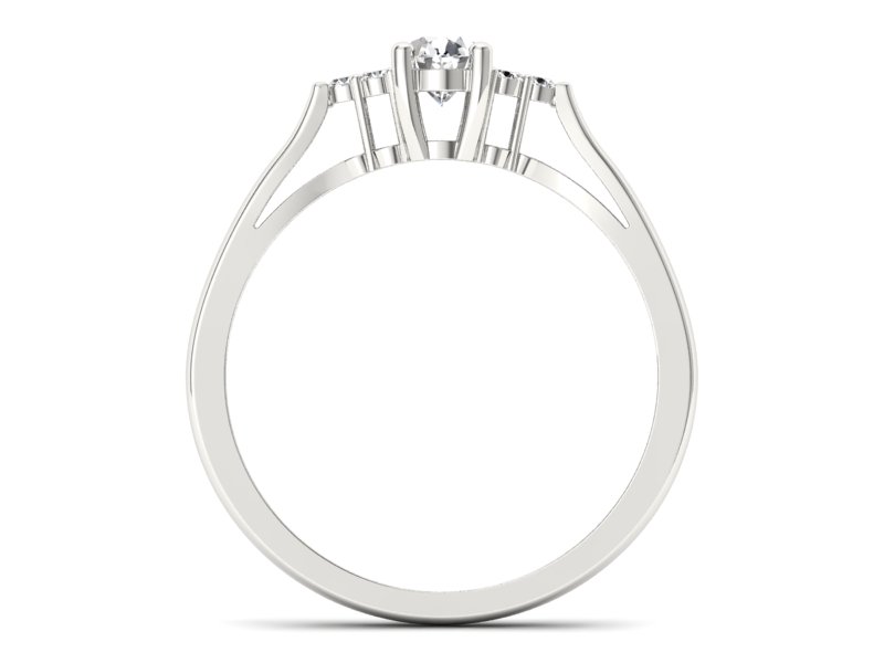 Złoty pierścionek z brylantami białe złoto - p16248b — zdjęcie 2