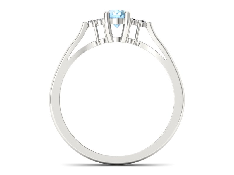 Pierścionek z topazem i brylantami białe złoto - p16248ba — zdjęcie 2