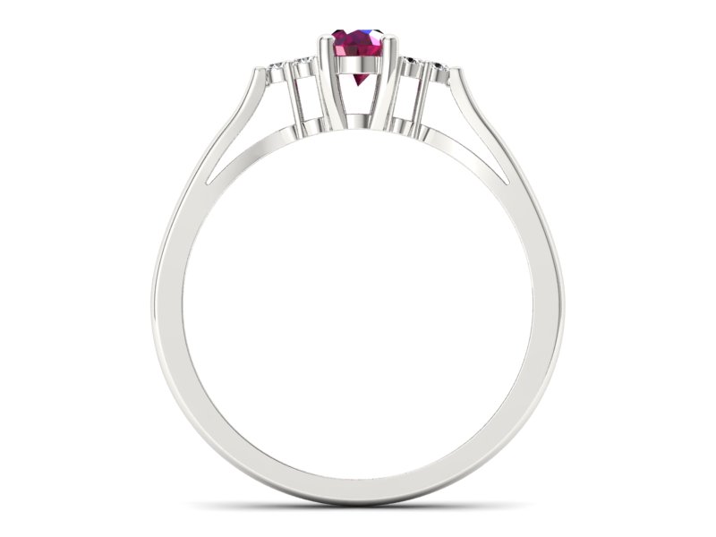 Pierścionek z rubinem i brylantami białe złoto - p16248br — zdjęcie 2