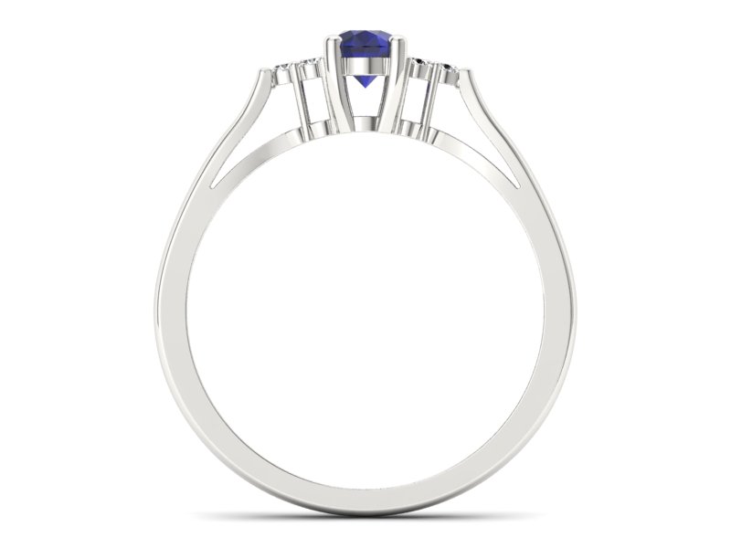 Pierścionek ze spinelem i brylantami białe złoto - p16248bsp — zdjęcie 2