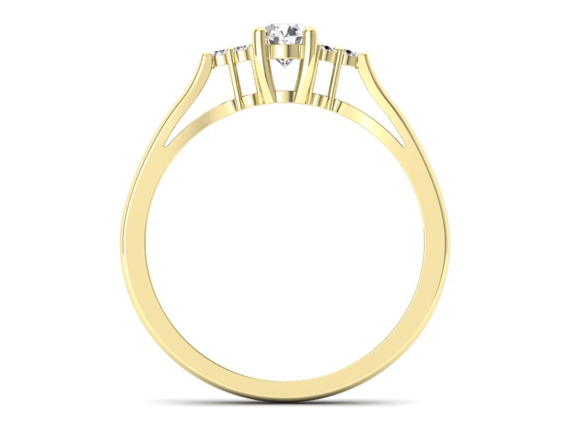 Złoty pierścionek z brylantami żółte złoto - p16248z — zdjęcie 2