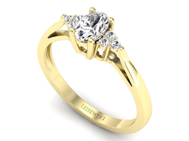 Złoty pierścionek z brylantami żółte złoto - p16248z — zdjęcie 3