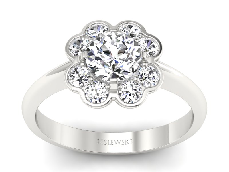 Złoty pierścionek z brylantami - p16250b