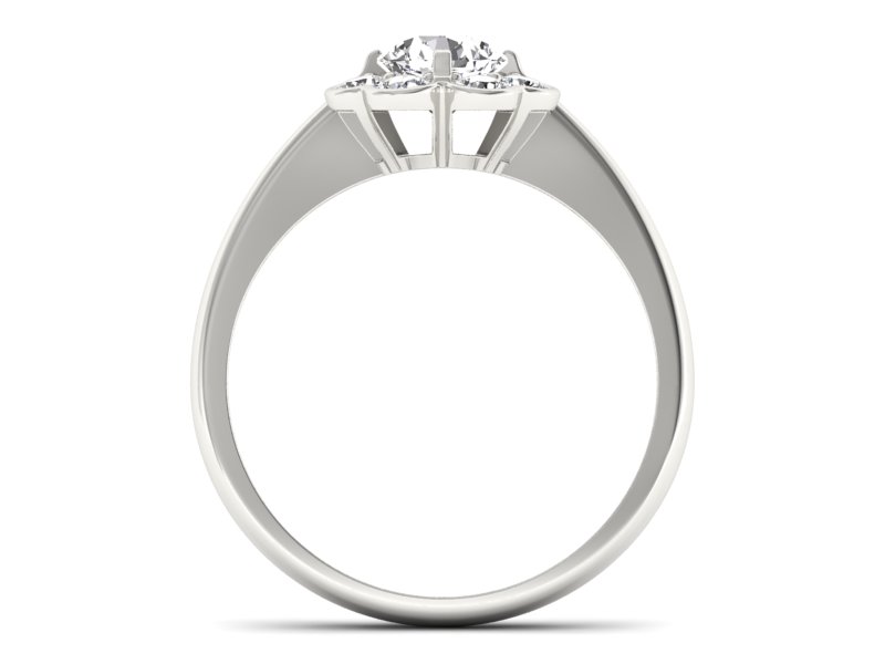 Złoty pierścionek z brylantami - p16250b — zdjęcie 2