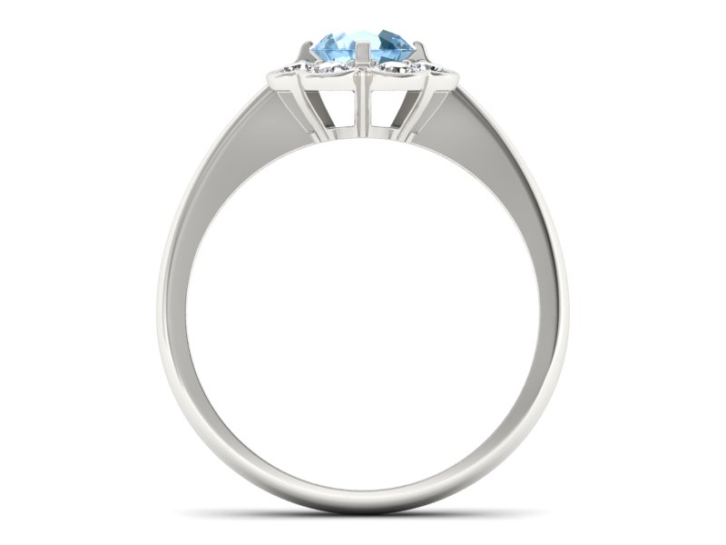 Złoty pierścionek z topazem i brylantami - p16250ba — zdjęcie 2