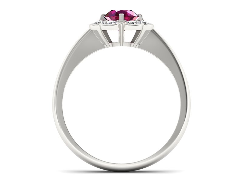 Pierścionek z rubinem i brylantami białe złoto - p16250br — zdjęcie 2