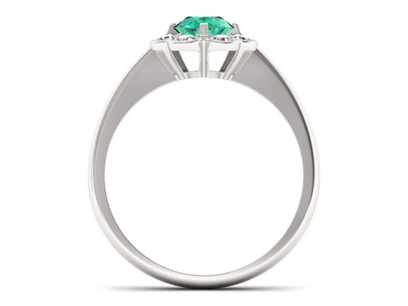 Złoty pierścionek ze szmaragdem i brylantami - p16250bsm — zdjęcie 2