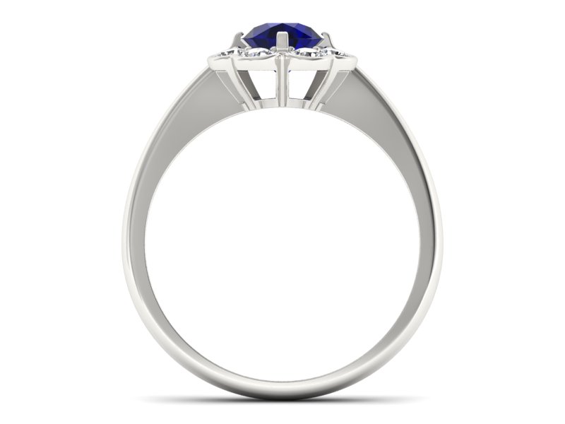 Złoty pierścionek ze spinelem i brylantami - p16250bsp — zdjęcie 2