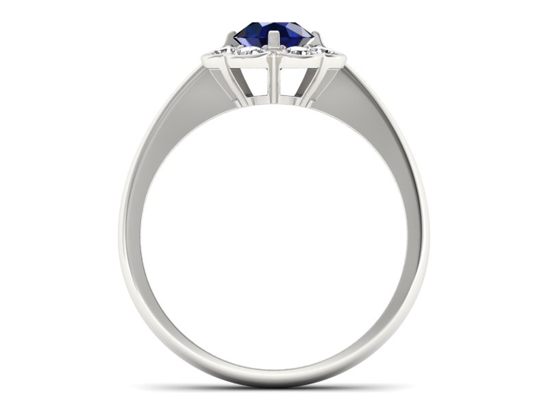 Pierścionek z szafirem i brylantami białe złoto - p16250bsz — zdjęcie 2