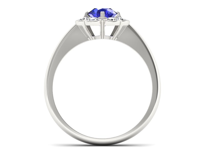 Pierścionek z szafirem i brylantami białe złoto - p16250bszc — zdjęcie 2