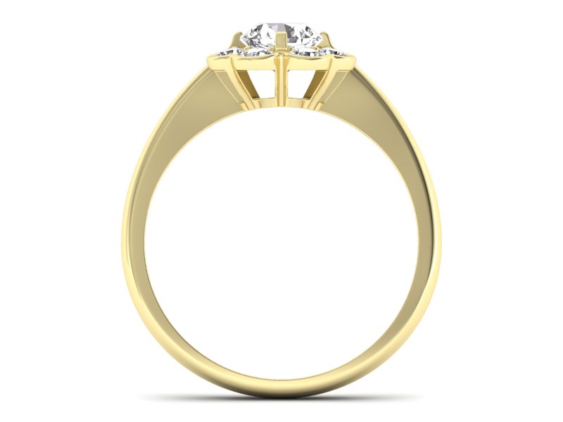 Złoty pierścionek z brylantami żółte złoto - p16250z — zdjęcie 2