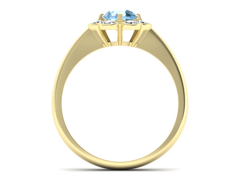 Pierścionek z topazem i brylantami żółte złoto - p16250za — zdjęcie 2