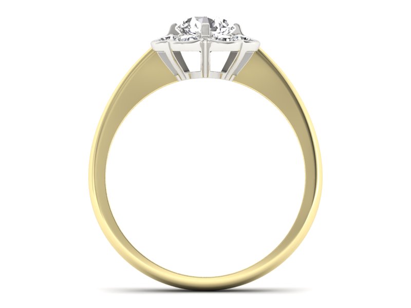 Pierścionek z diamentami żółte i białe złoto - p16250zb — zdjęcie 2