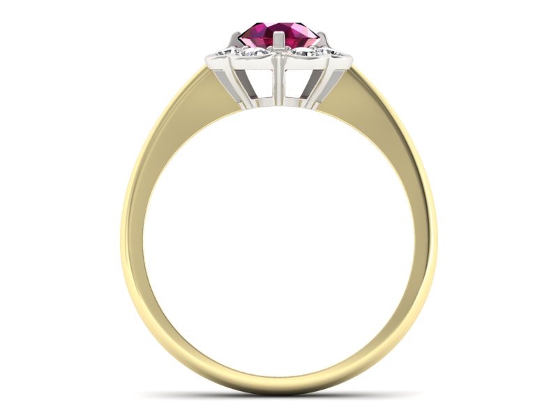 Pierścionek z rubinem i diamentami - p16250zbr — zdjęcie 2