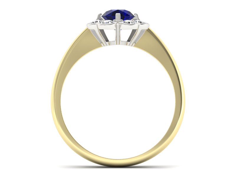 Złoty pierścionek ze spinelem i brylantami - p16250zbsp — zdjęcie 2