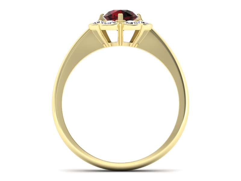 Pierścionek z granatem żółte złoto - p16250zgr — zdjęcie 2