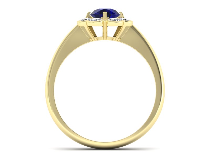 Pierścionek ze spinelem i brylantami żółte złoto - p16250zsp — zdjęcie 2