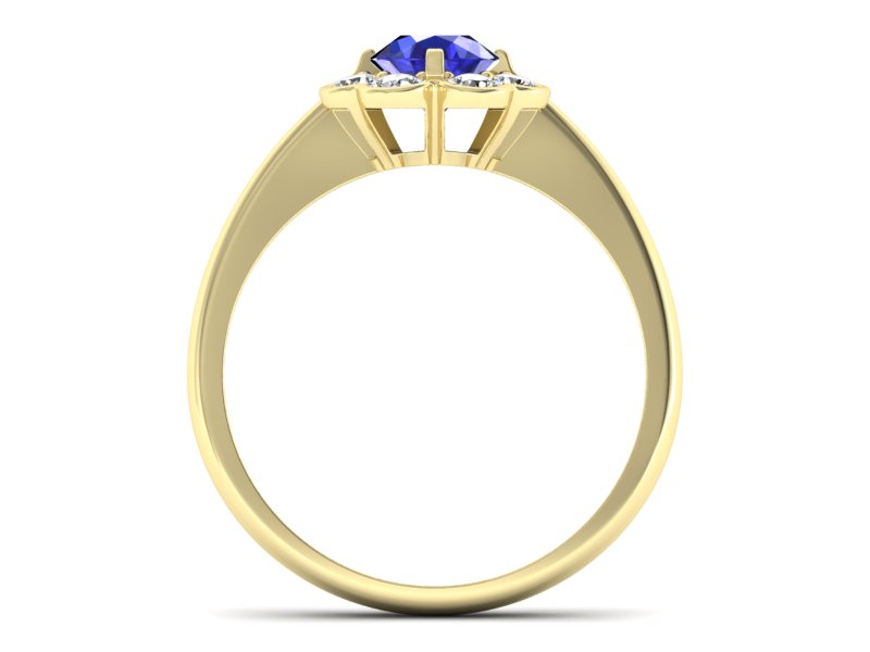 Pierścionek szafir i brylanty żółte białe złoto - p16250zszc — zdjęcie 2