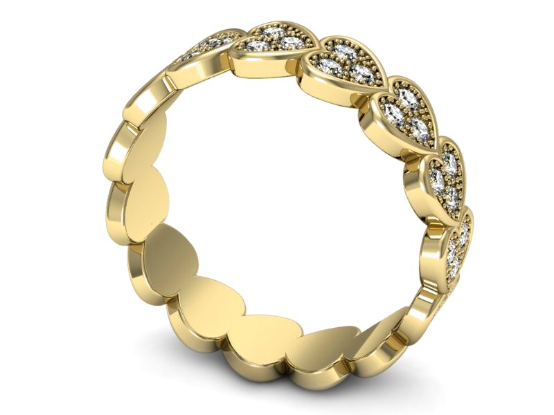 Obrączka z brylantami żółte złoto - p16254z — zdjęcie 3