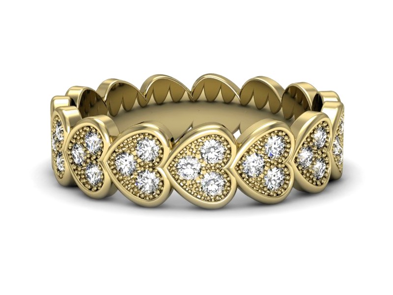 Obrączka z brylantami żółte złoto - p16254z — zdjęcie 2