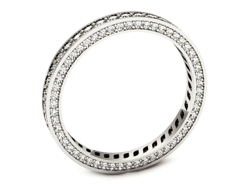 Pierścionek obrączka z brylantami białe złoto - p16255b — zdjęcie 3